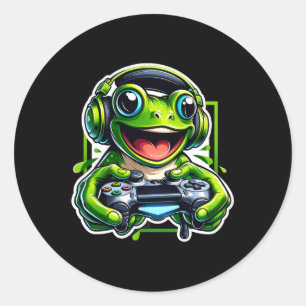 Video Game Frog Gaming Classic Round Sticker