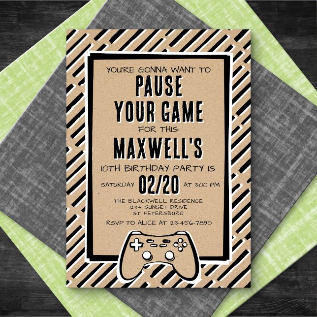 Video Game Funny Birthday Invitation (Creator Uploaded)