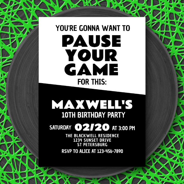 Video Game Funny Birthday Invitation (Creator Uploaded)