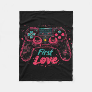 Video Game Gamer - Valentine's Day Funny Love Hear Fleece Blanket