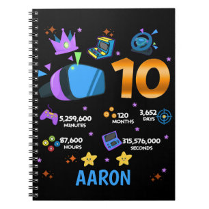 Video Game Gaming Gamers Colorful 10 Double Digits Notebook