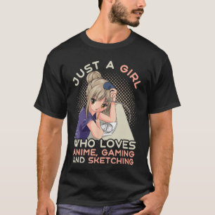 Video game Gaming Manga Drawing Anime Gamer Girls T-Shirt