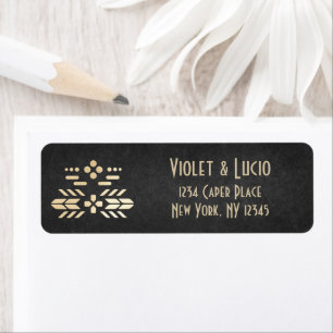 Video Game Geek Black Wedding Return Address Label