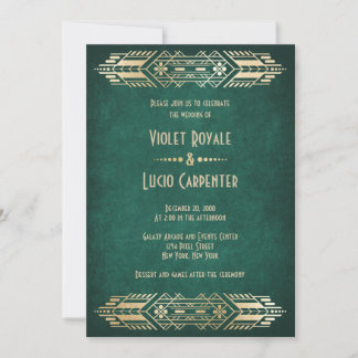 Video Game Geek Green Wedding Invitation