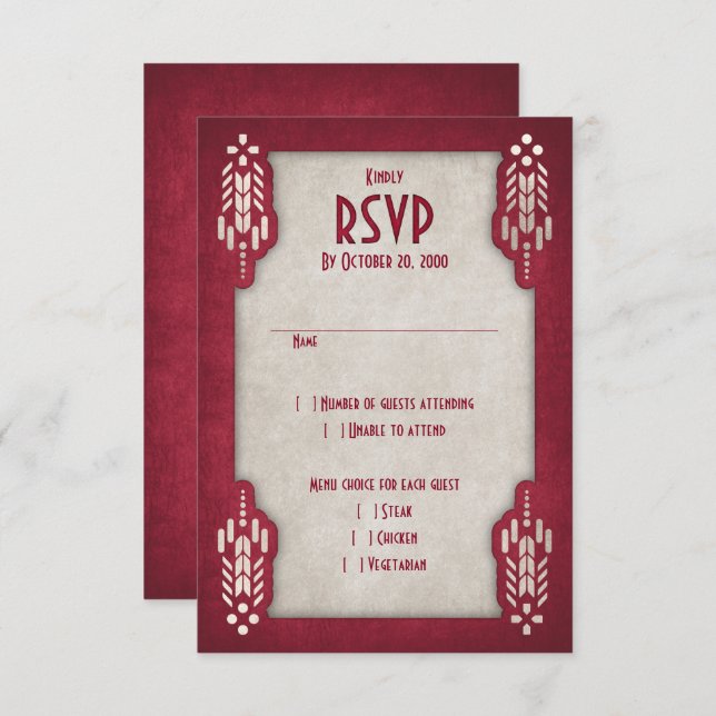Video Game Geek Red Wedding RSVP Card (Front/Back)