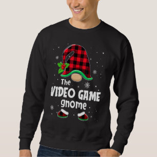 Video Game Gnome Buffalo Plaid Christmas Matching Sweatshirt