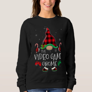 Video Game Gnome Buffalo Plaid Matching Family Chr Sweatshirt