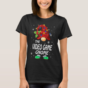Video Game Gnome Buffalo Plaid Matching Family Chr T-Shirt