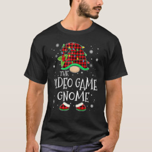 Video Game Gnome Red Plaid Matching Family Christm T-Shirt