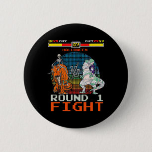 Video Game Halloween T-rex Skeleton Mummy - Round 6 Cm Round Badge