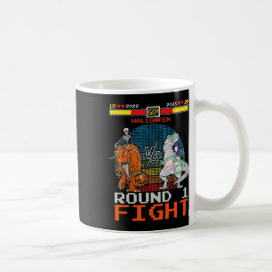Video Game Halloween T-rex Skeleton Mummy - Round  Coffee Mug