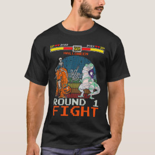 Video Game Halloween T-rex Skeleton Mummy - Round  T-Shirt