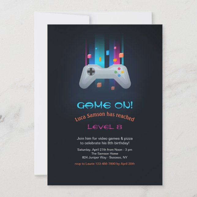 Video Game Invitations (Front)