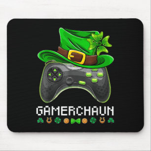 Video Game Leprechaun St Patricks Day Gamer Kids B Mouse Pad