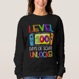 Video Game Level 100 Days Of School Unlocked Gamer Sweatshirt