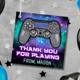 Video Game Level Up Birthday Party Favour Tags