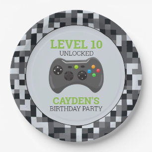 Video Game Level Up Controller Birthday Party  Pap Paper Plate
