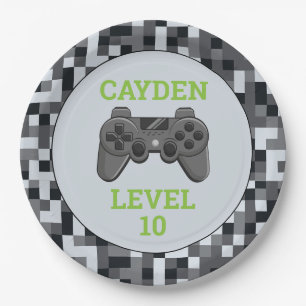 Video Game Level Up Controller Birthday Party  Pap Paper Plate