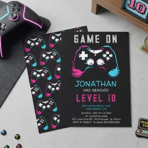 Video Game Level up Gamer Birthday Party Invitatio Invitation