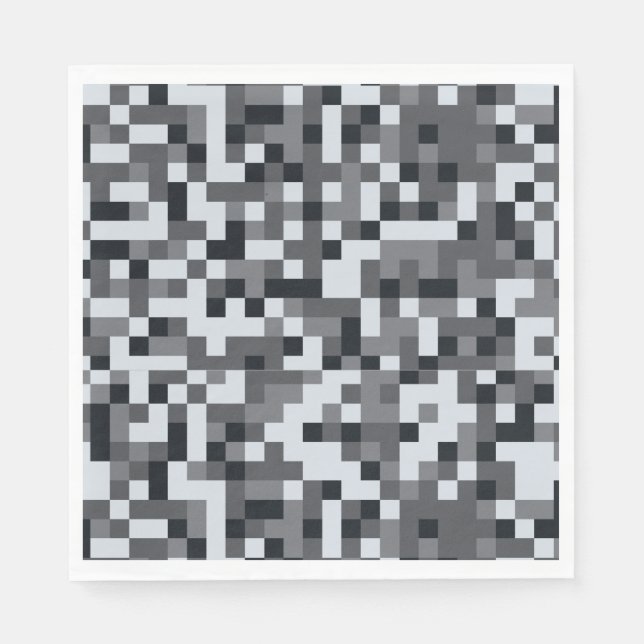 Video Game Level Up Pixel Birthday Party Napkin (Front)