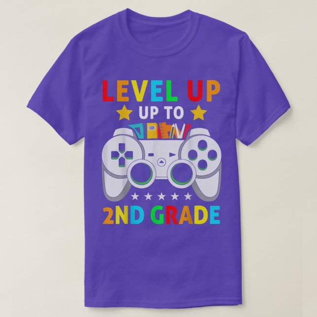Video Game Level Up To 2nd Grade Team Second Grade T-Shirt (Design Front)