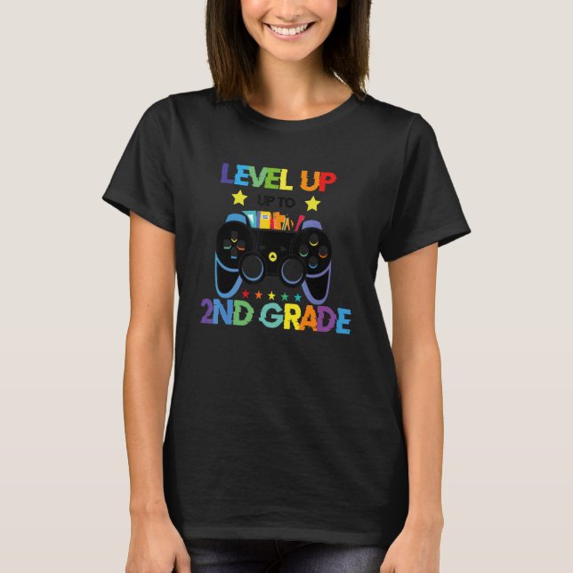 Video Game Level Up To 2nd Grade Team Second Grade T-Shirt (Front)