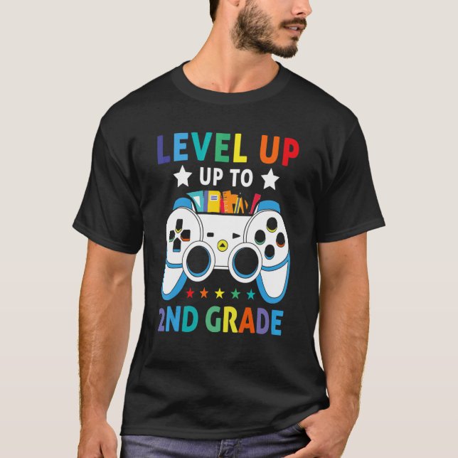 Video Game Level Up To 2nd Grade Team Second Grade T-Shirt (Front)