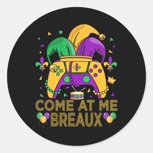 Video Game Mardi Gras Carnival Costume Gaming Cont Classic Round Sticker (Front)