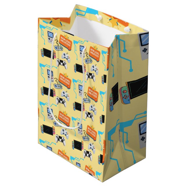 Video Game Medium Gift Bag (Front Angled)