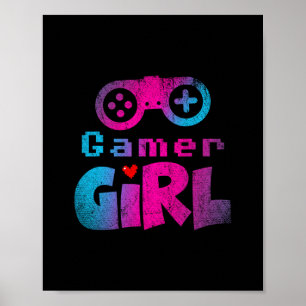Video Game Nerd E Sport Gaming Girl Gamer Gift Poster