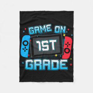 Video Game On 1st Grade Gamer Byck To School Boys Fleece Blanket