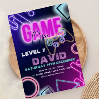 Video Game On Birthday Invitation | Level 7
