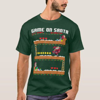 Video Game On Santa Ugly Christmas Gamer Santa Cla T-Shirt