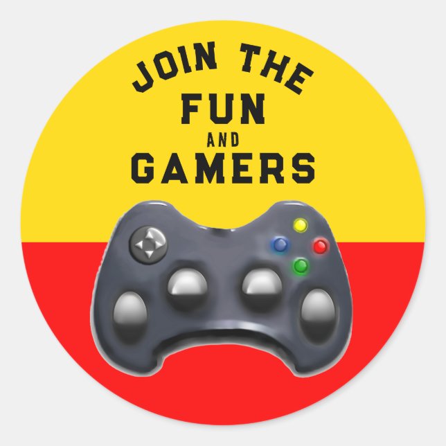 Video Game Party Classic Round Sticker (Front)