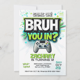 Video Game Party Gamer Invite