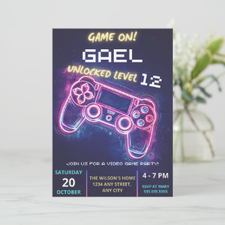 Video Game Party Invitation, Birthday Invite