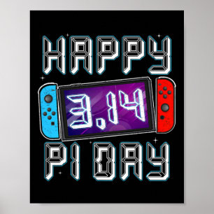 Video Game Pi Day Gamer Math Teacher Kids Boys Men Poster