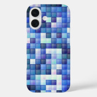 Video Game Pixels Blue Square Pattern