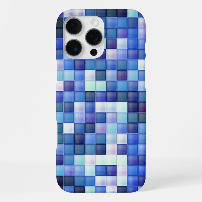 Video Game Pixels Blue Square Pattern iPhone Case (Back)