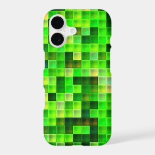 Video Game Pixels Green Square Pattern