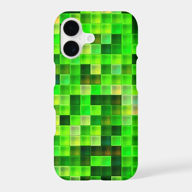 Video Game Pixels Green Square Pattern (Back)