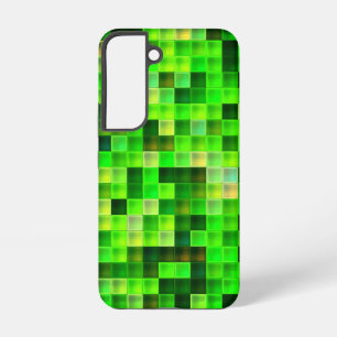 Video Game Pixels Green Square Pattern Samsung Galaxy Case