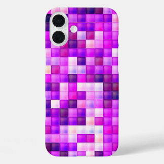Video Game Pixels Pink Square Pattern iPhone 16 Plus Case