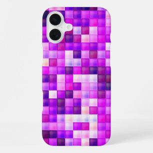 Video Game Pixels Pink Square Pattern iPhone 16 Plus Case