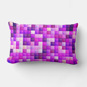 Video Game Pixels Pink Square Pattern Lumbar Cushion