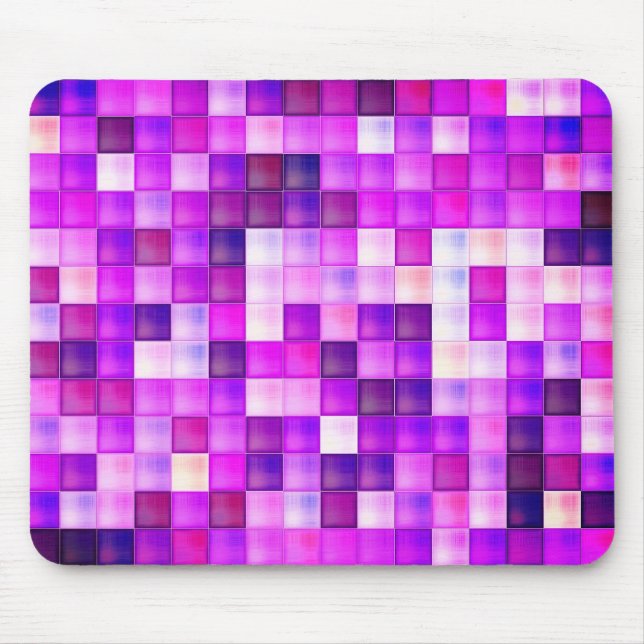 Video Game Pixels Pink Square Pattern Mouse Pad (Front)