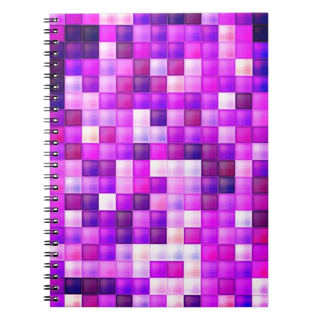 Video Game Pixels Pink Square Pattern Notebook (Front)