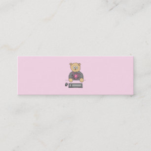 Video Game Player Bear. Mini Business Card