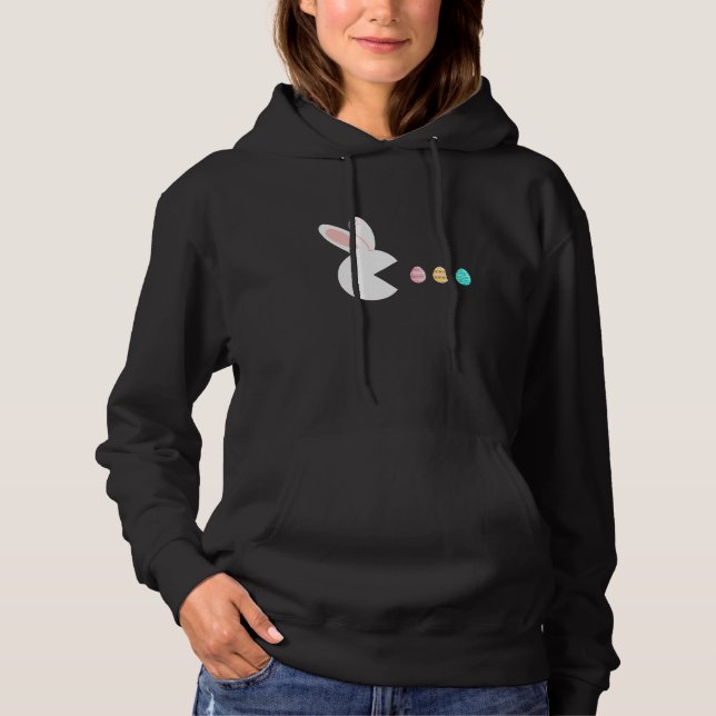 Video Game Rabbit Bunny Eggs Easter Gamer Kids Boy Hoodie (Front)