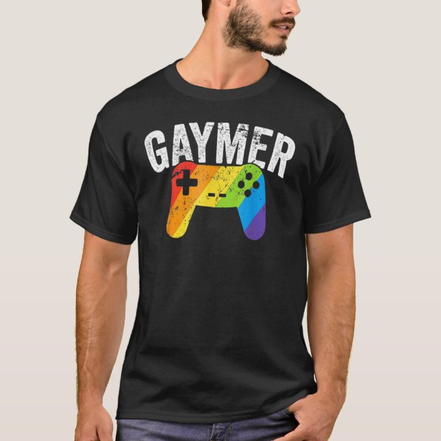 Video Game Rainbow Lgbtq Awareness Gay Pride Gayme T-Shirt (Front)